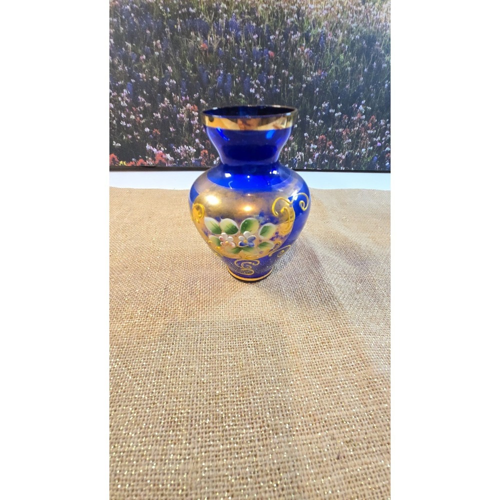 EE-1432. Czech Cobalt blue vase